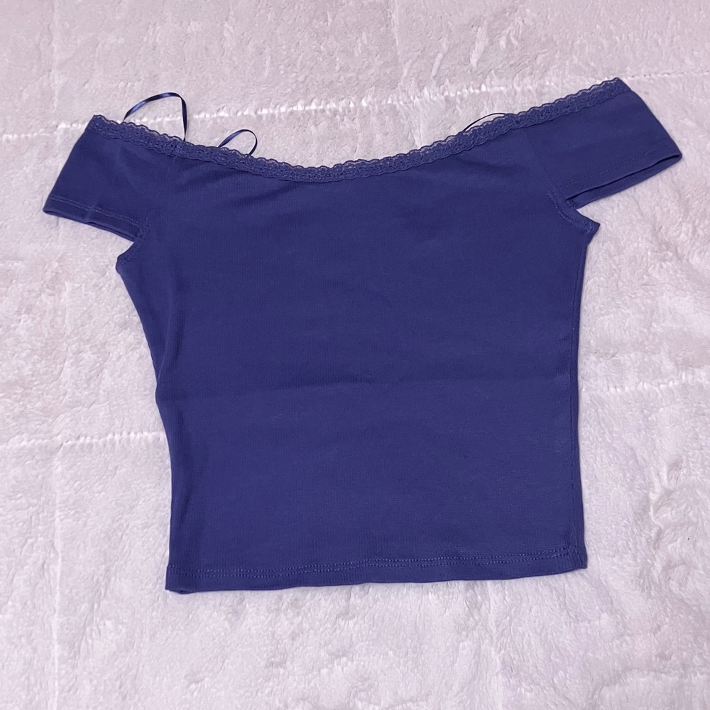 Bozzolo Purple Off-Shoulder Crop Top(BBX1-05, 100PC-60,61)